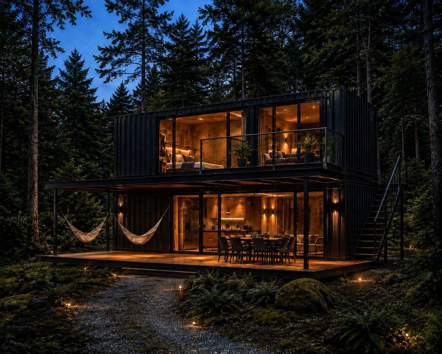 Forest Deluxe, cabaña de dos niveles con balcón y hamacas